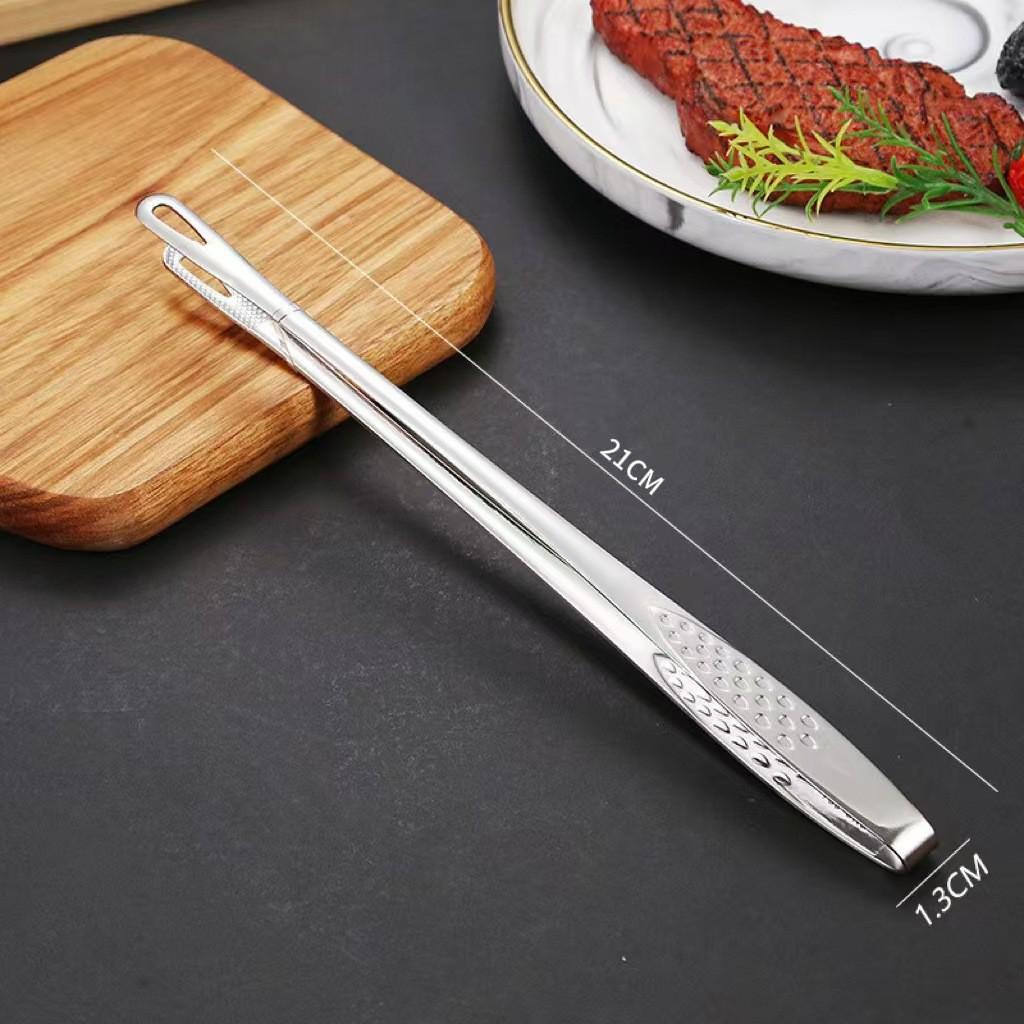 Korean Style Stainless Steel BBQ Grilling Tongs for Kitchens & Restaurants