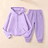 Kids Unisex Hooded Sweatshirt and Sweatpants Set Versatile Casual Sportswear for Boys Girls