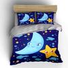 Cute Moon and Star Bedding Set Bedding Duvet Cover Set Duvet Cover Pillowcases (1 * Duvet Cover 2 * Pillowcases, Without Duvet Insert)