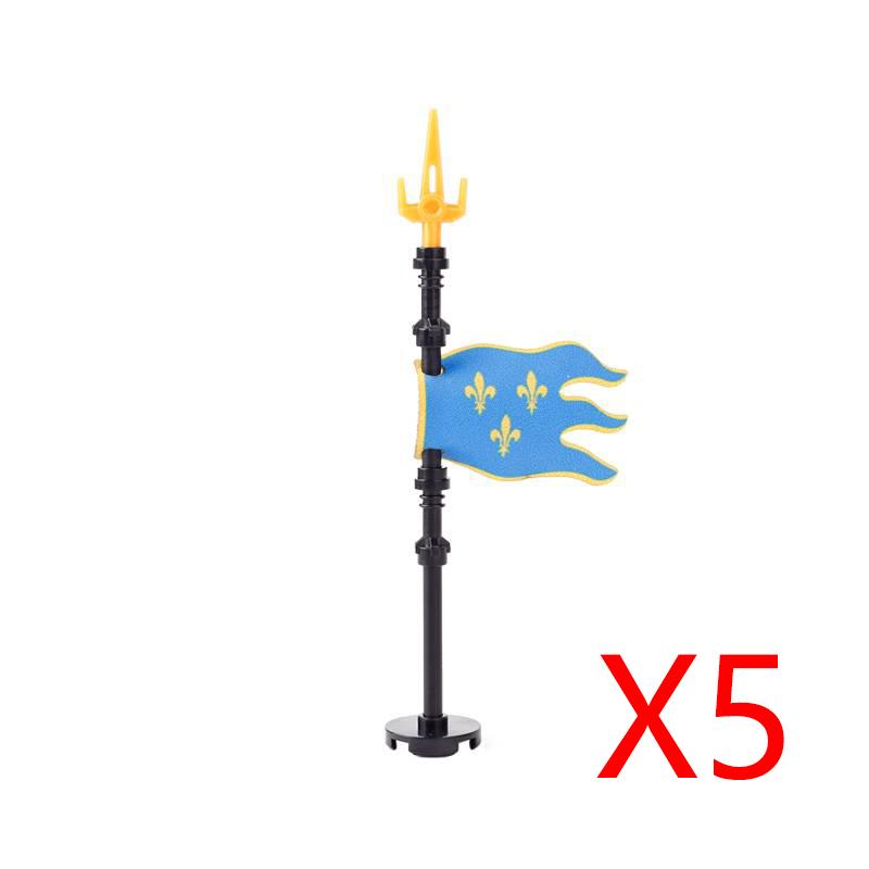 Military Building Blocks Solider Figures Medieval Crusaders Jerusalem Black Hawk Red Lion Knights Accessories Flags Vest MOC