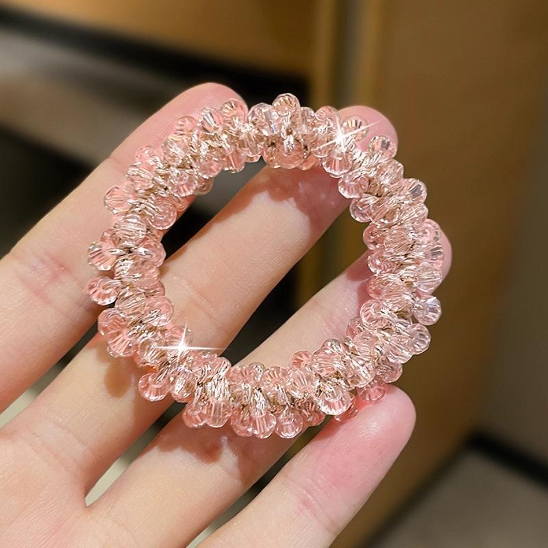 Le Nouvel Élastique à Cheveux de Luxe Léger Diamant d'Eau Écrasé Glacé Haut de Gamme Élastique à Cheveux Socialite et Bracelet Sont des Accessoires Capillaires à Double Usage