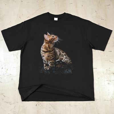 T-shirt grafica con gatto streetwear T-shirt in cotone T-shirt unisex T-shirt estiva a maniche corte