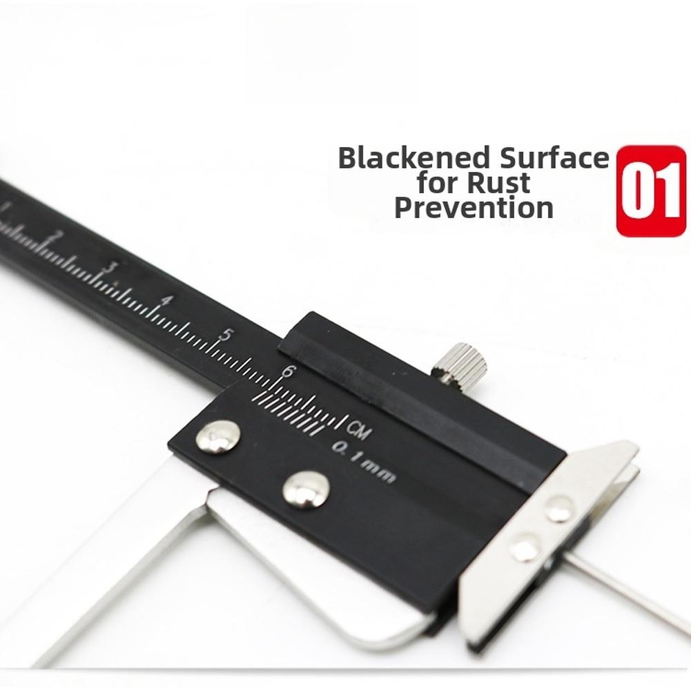 Multi-Function Measuring Tool Silver Black Brake Disc Thickness Tool Engraved Scale Markings Automotive Testing