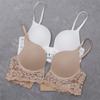 French Sexy Bra Deep V Seamless Underwear Women Lace Embroidery Push Up Bras Summer Detachable Strap Backless Brassiere