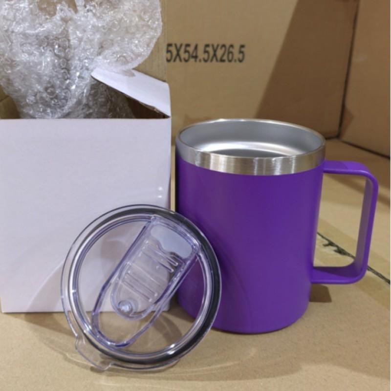 12oz Stainless Steel Vacuum Insulated Travel Mug With Handle Leakproof Coffee Cup Office Home Outdoor Use