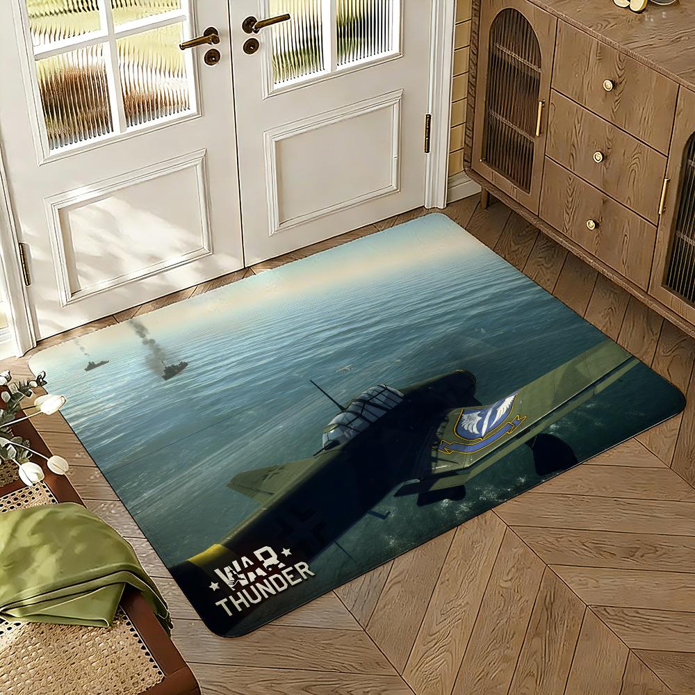 War Thunder Floor Mat Soft Thickened Absorbent Non-Slip Bedroom Living Room Door Mat Home Decor Flannel Rugs