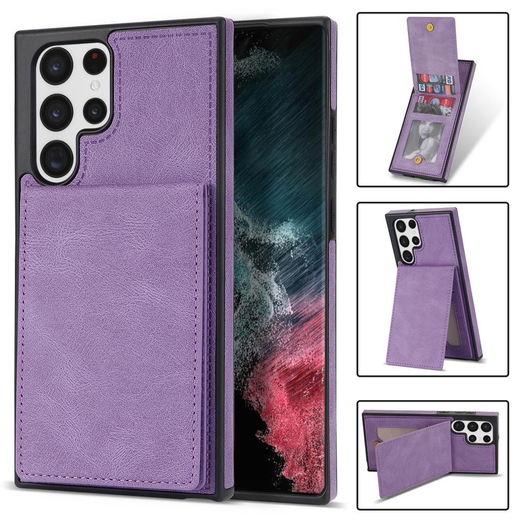 For Samsung Galaxy S25 Ultra Case RFID Blocking Card Slots TPU+PU Leather Phone Cover