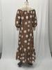 European American Style Off Shoulder Polka Dot Bohemian Maxi Dress