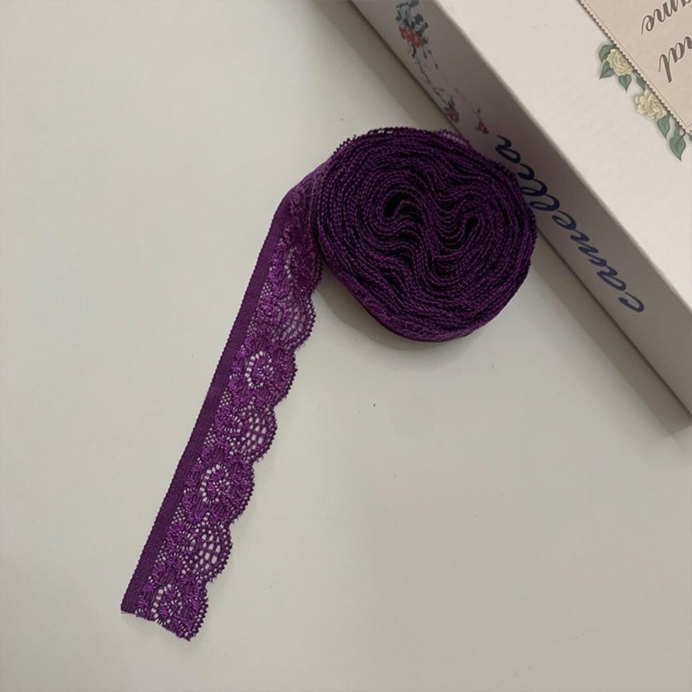 Colorful Elastic Lace Trim 2.5cm Width 10 Yards Length Elastic Lace Ribbon Stretchable Nylon Material Nylon Lace Ribbon