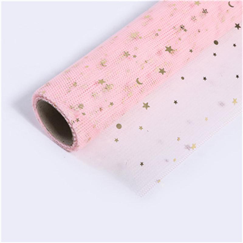 Звезда Луна пряжа золото серебро блестки звездная пряжа Ins супер красивая кружевная сетка цветочный упаковочный материал букет цветочная пряжа сетка