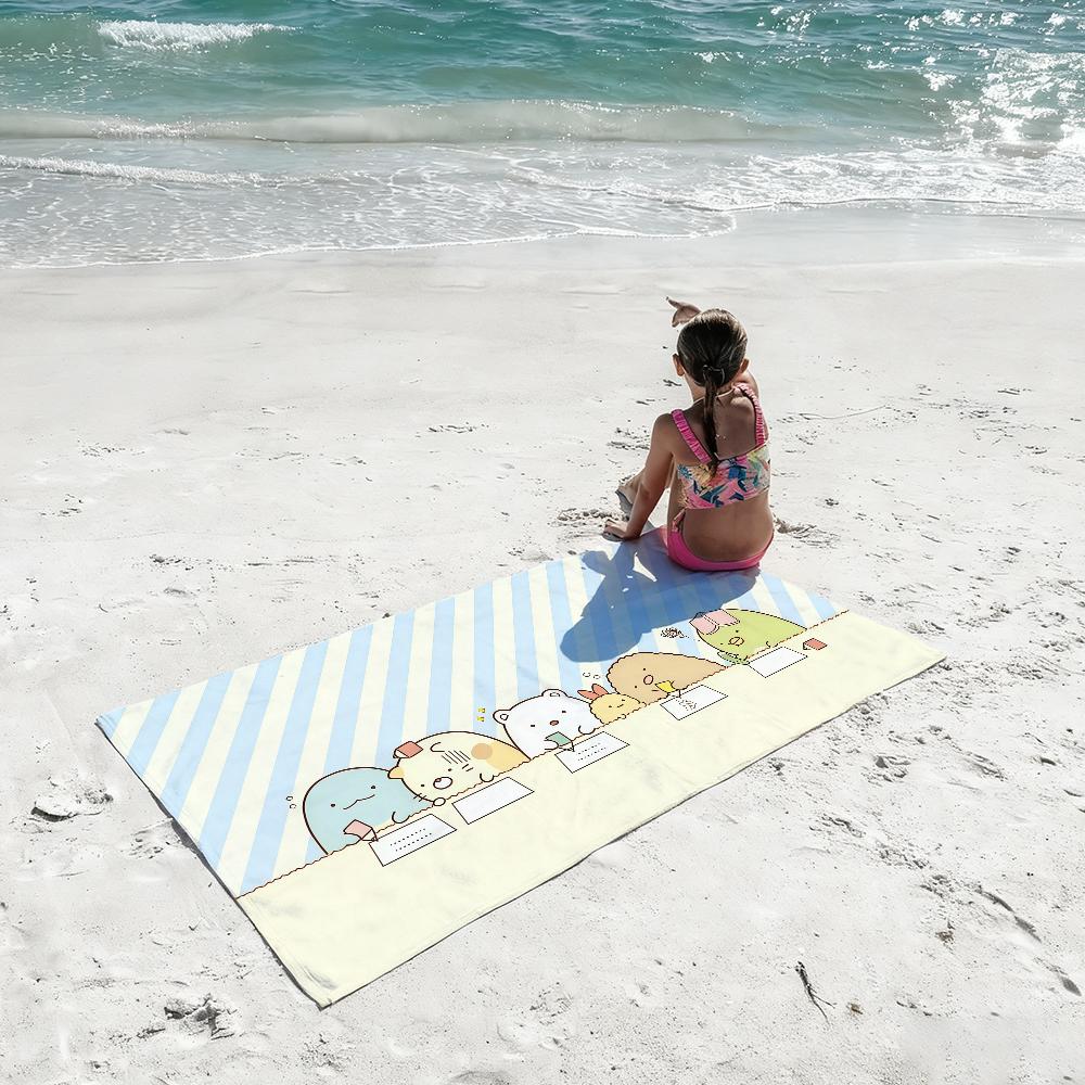 Cartoon S-Sumikko G-Gurashi Towel Quick Drying Beach Towels Are Suitable For Swimming Pools Camping Yoga And The Gym