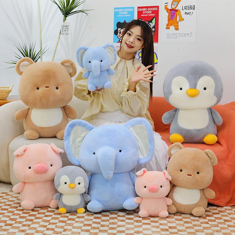 Cartoon Elephant Plush Stuffed Animal With Long Fur Soft Toy For Kids Room Decor