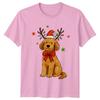 Christmas Dog Reindeer Antlers Holidays Unisexs Unisexs Graphic Tee Shirt