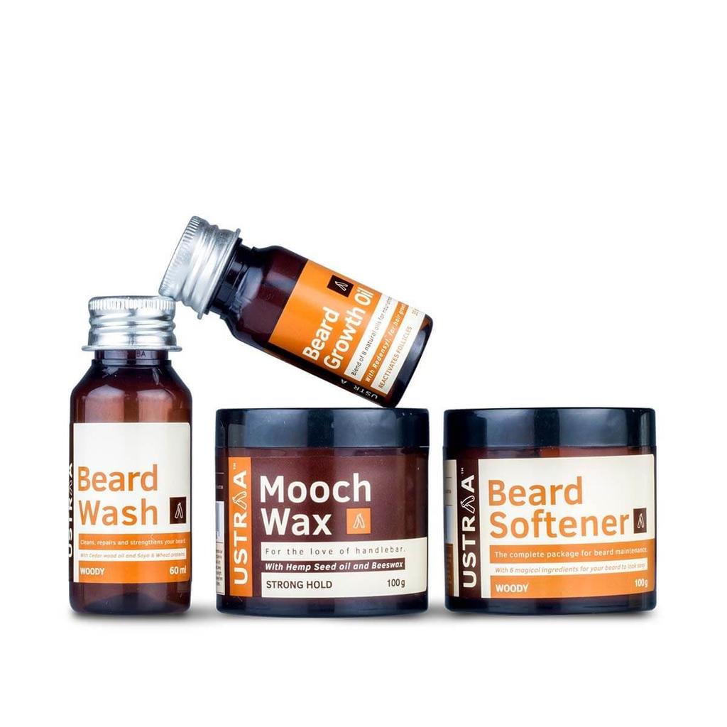 Zestaw do pielęgnacji brody z bezpłatną torbą podróżną, Ustraa