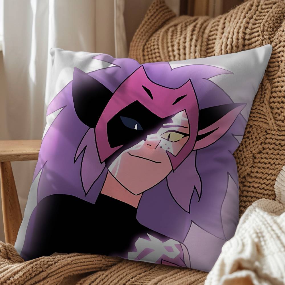 Adora Catra She-Ra Pillow Cover Living Room Sofa Cushion Cover Bedroom Room Bed Pillow Cover Home Decoration Peach skin 18*18(CM)-1Pcs
