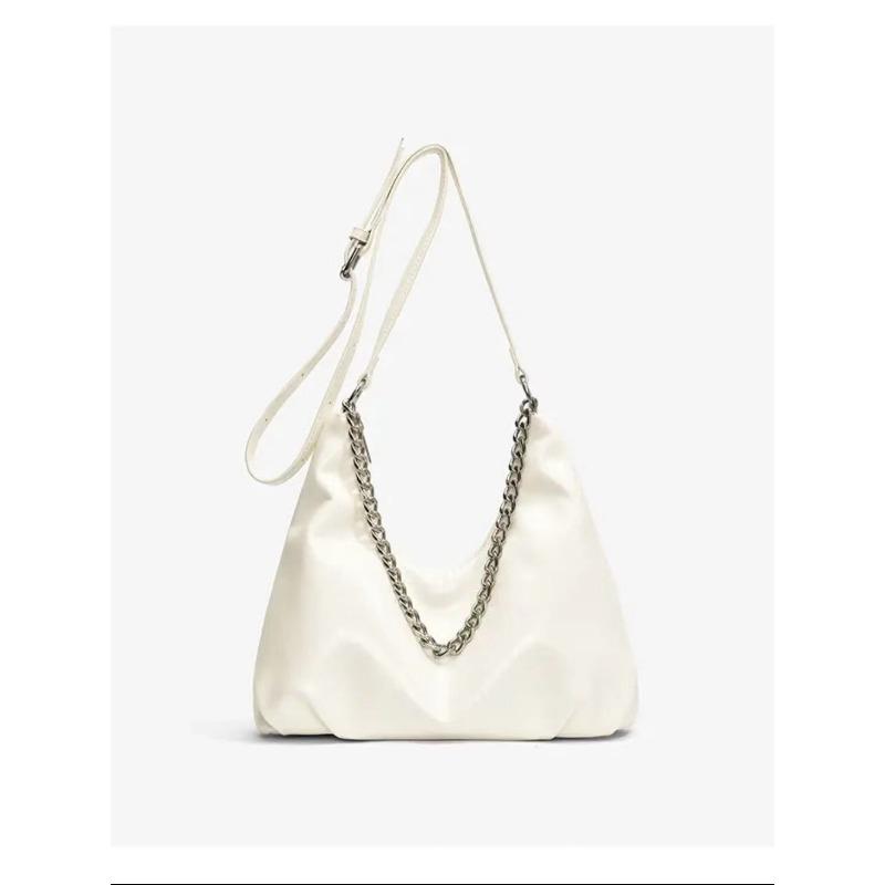 

Large-capacity commuter tote bag women s summer new trendy fashion high-end chain shoulder messenger bag белый