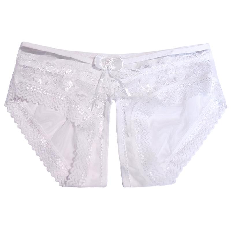 Paar Crotchless Dessous Herren Blumenspitze Durchsichtiger Slip Femboy Sissy Höschen Niedrige Taille Ausgeschnitten Crossdresser Unterwäsche