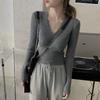 Plus Size High-end V-neck Knitwear Women's Autumn Winter Slim Fit Slimming Long Sleeve Inner Base Layer Top