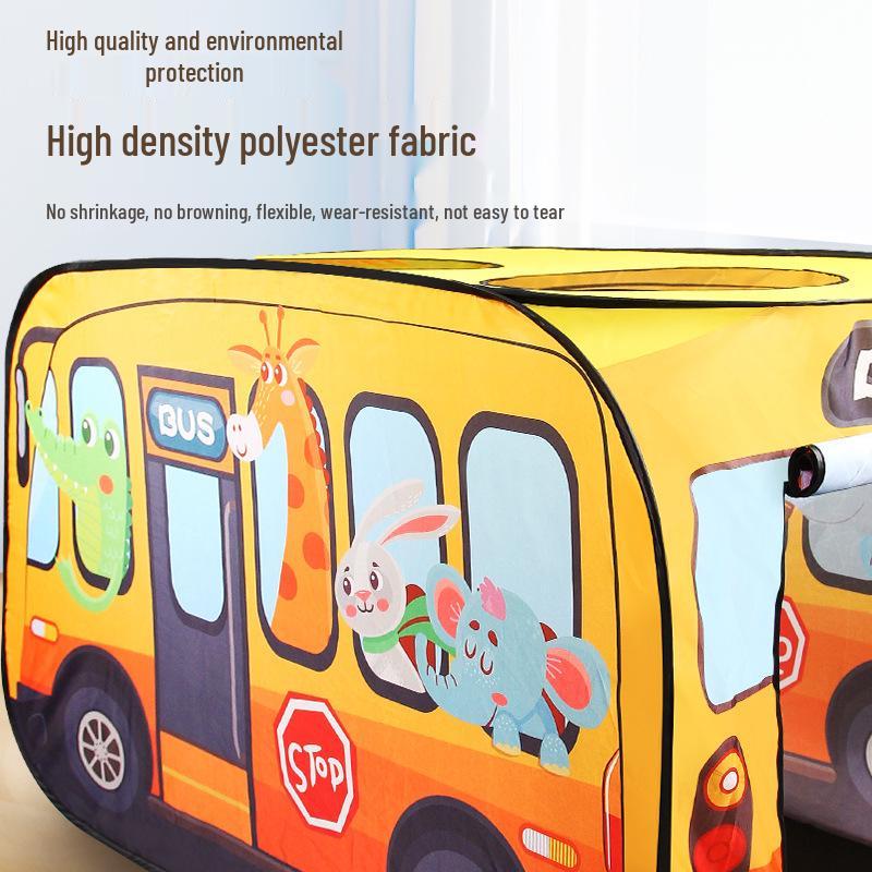 Children's Outdoor & Indoor Pop-up Play Tent - Cartoon Bus Theme