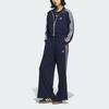 Adidas Originals Track Top Vintage Stand Collar Casual Sports Zip Striped Long Sleeve Jacket Women Jackets Deep-Indigo KB8950