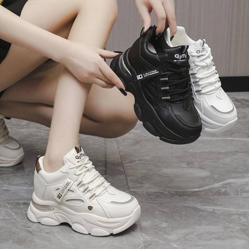 Spring Autumn New Women's Sneakers Youth Simple and Versatile Casual Shoes Thick soled Tall Running Shoes Zapatillas Deportivas