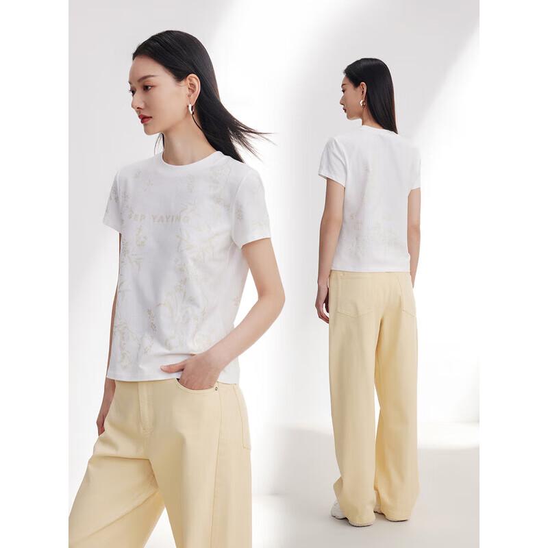 EP Yaying Women s Elegant Print Cotton Short-Sleeve T-Shirt M