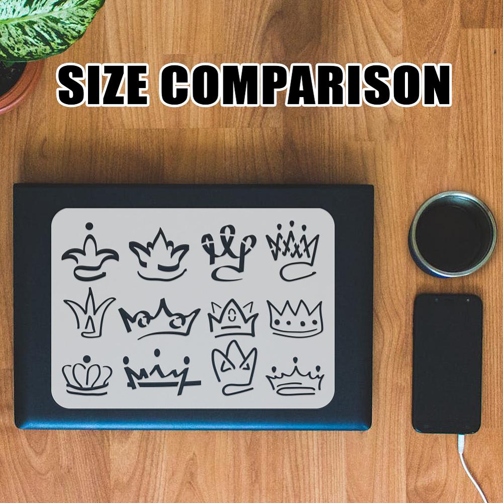 Plastic Hollow Out Drawing Painting Stencils Templates, for Painting on Scrapbook Fabric Tiles Floor Furniture Wood, Crown, 29.7x21cm