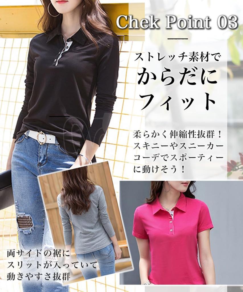 Three Joy Long Sleeve Polo Plus Office Size S Women's Shirt, Quick-Drying, Size, Two-Tone, Cotton, Casual, Black,