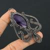 Amethyst Pendant Gemstone Jewelry, 999 Copper Wire Wrapped Pendant, Gift For Women Handmade Pendant