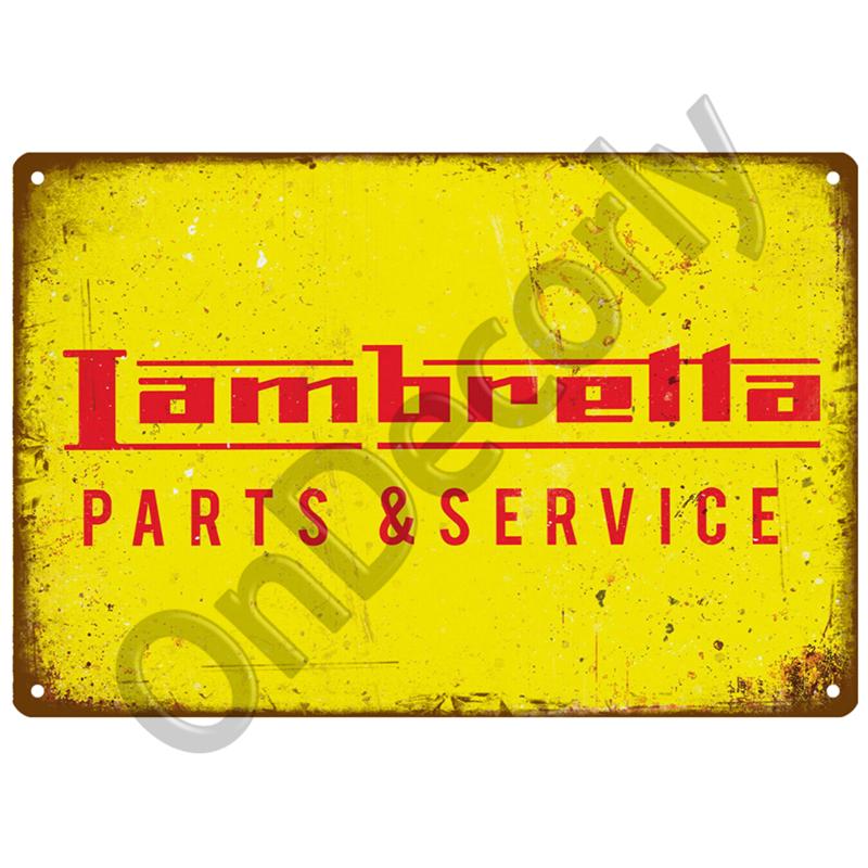 Lambretta Motor Plaque Metal Vintage Tin Sign Shabby Chic Decor Metal Signs Vintage Bar Decoration Metal Poster Pub Metal Plate