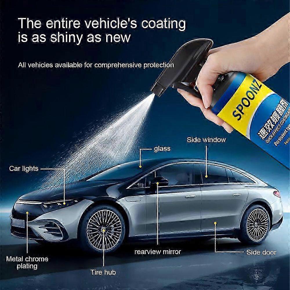 Spray Rivestimento per Auto Rivestimento ad Effetto Rapido Spray 500ml Agente Rivestente Spray Alta Protezione Rimuovi Graffi Rapido per Veicoli