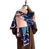 Autumn and winter double-sided contrasting letters C imitation cashmere scarf women's thickened shawl color matching versatile warm scarf
