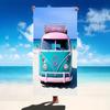 Pink and Blue Retro Van Beach Towel Summer Road Travel Quick Drying Towel