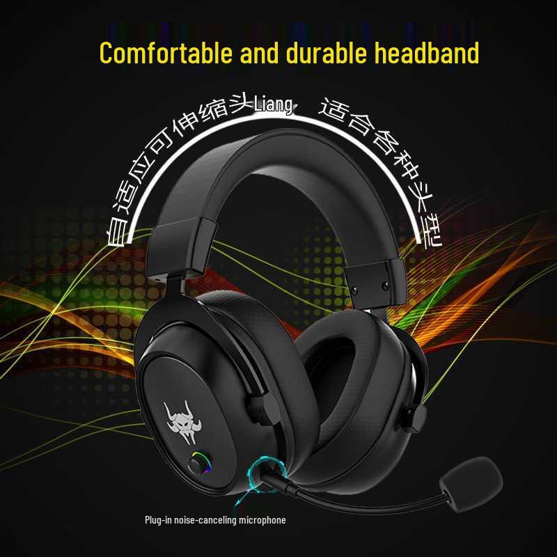 Dual-Mode 2.4G Wireless Gaming Headset with Bluetooth and Mic