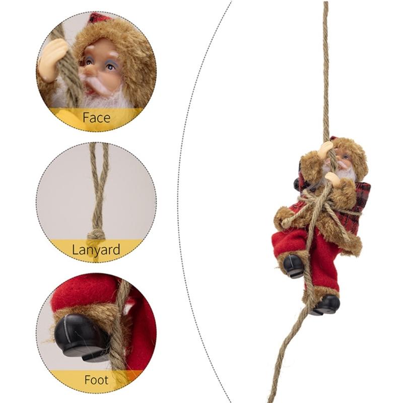 Christmas Tree Santa Doll Decorations With Rope Santa Clause Figure Resin Hanging Ornament For Home Party Decoration