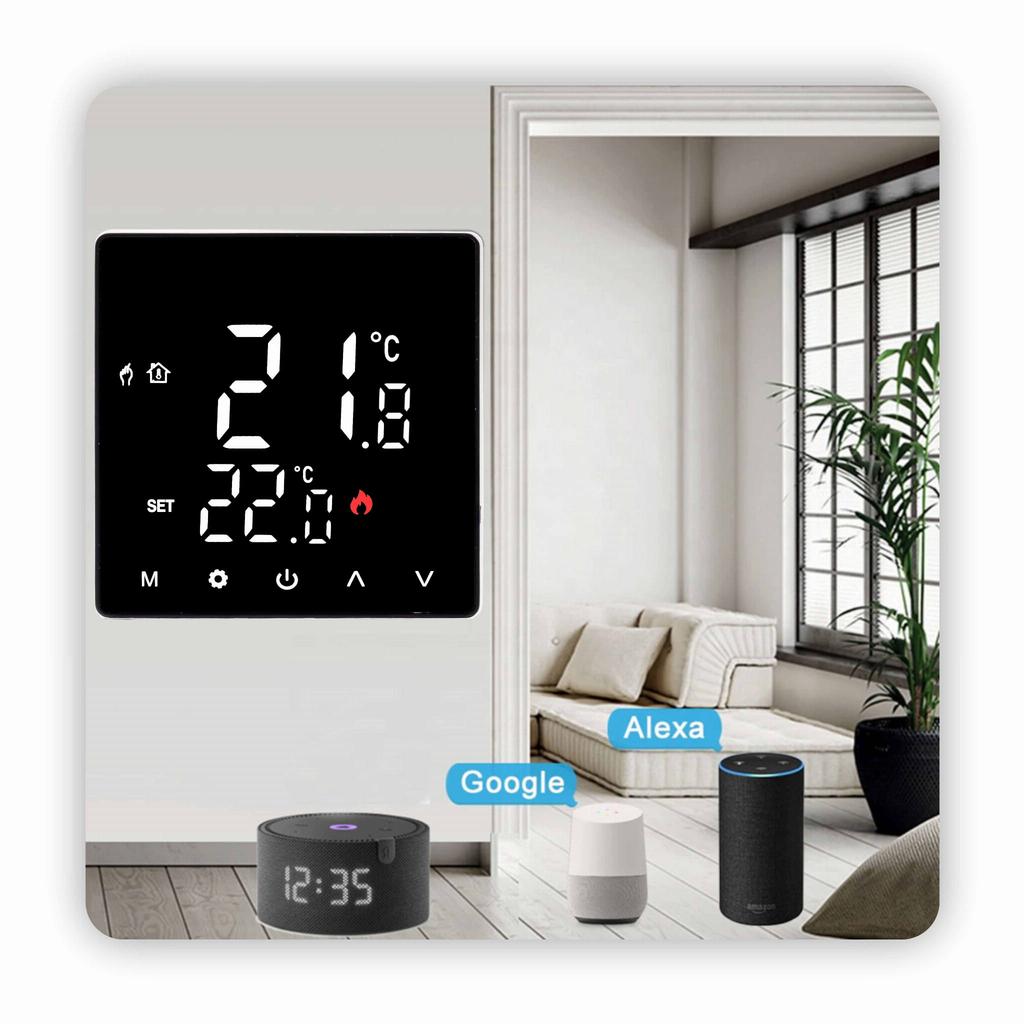 Tuya 16A STD WiFi Room Thermostat Black