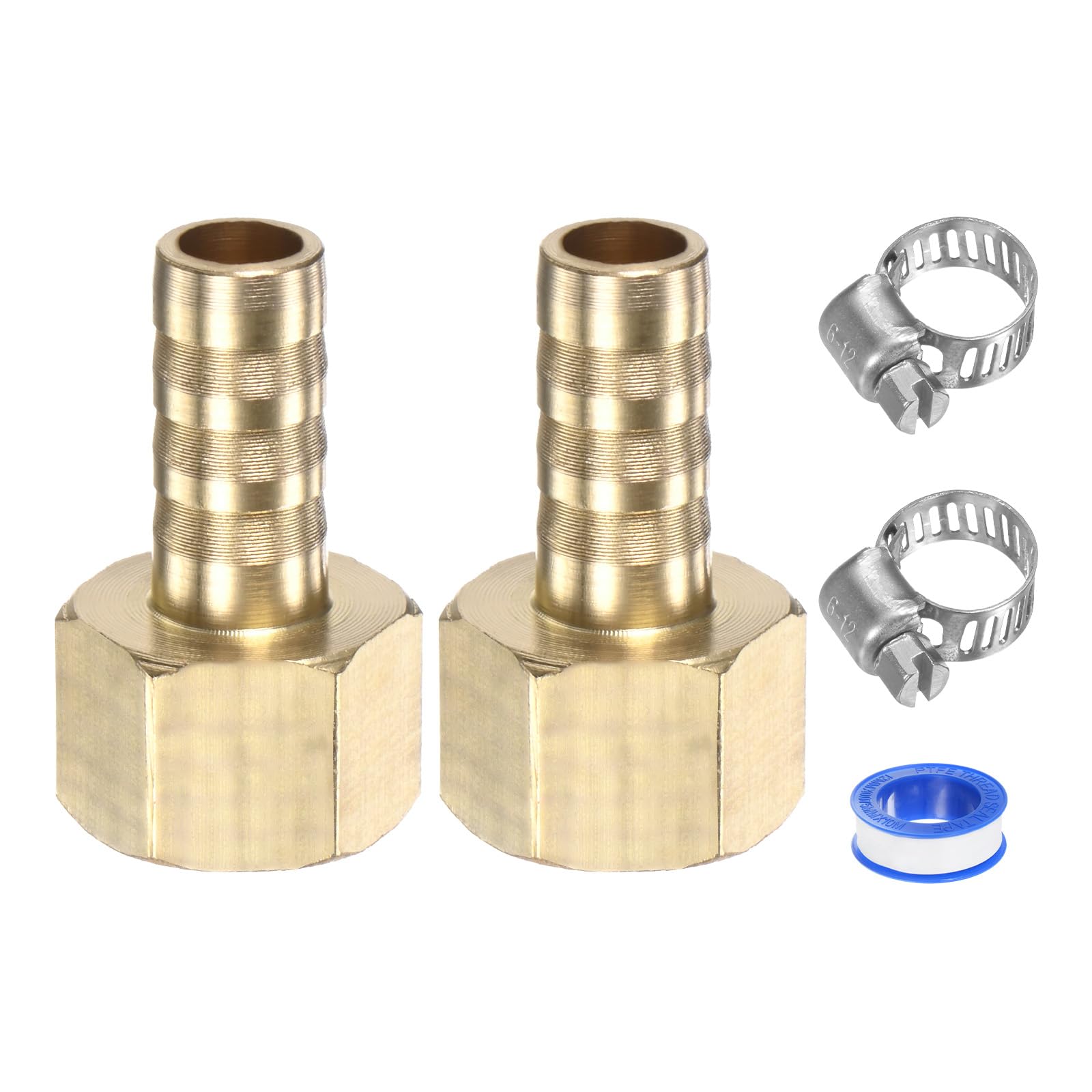 M METERXITY 2PCS Brass Hose Barb Fitting 8mm x G1/4 Female Adapter Hose Connector