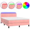 VidaXL Slatted Bed Base with Mattress and LED, Upholstered Bed, Double Bed, Adult Bed for Interior Bedroom, 3134404