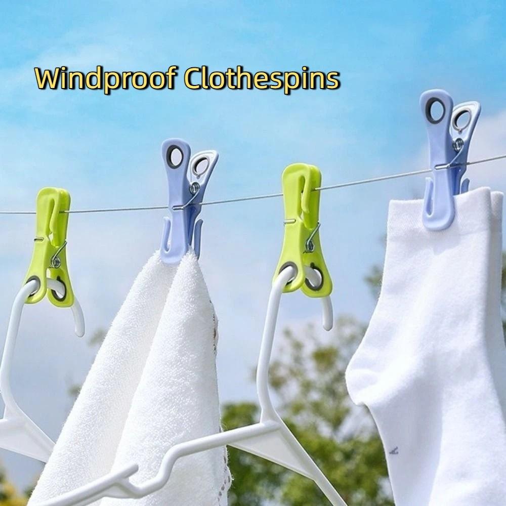 24PCS Heavy-Duty Windproof Clothespins Strong Grip Clothes Clip Durable Clothes Pegs  Drying Quilts