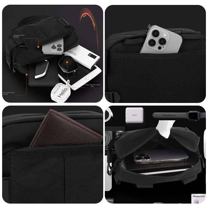 Men's Waterproof Waist Bag Large Capacity Multi-Pocket Belt Pack Outdoor Sports Running Cycling Chest Bag Crossbody Bag