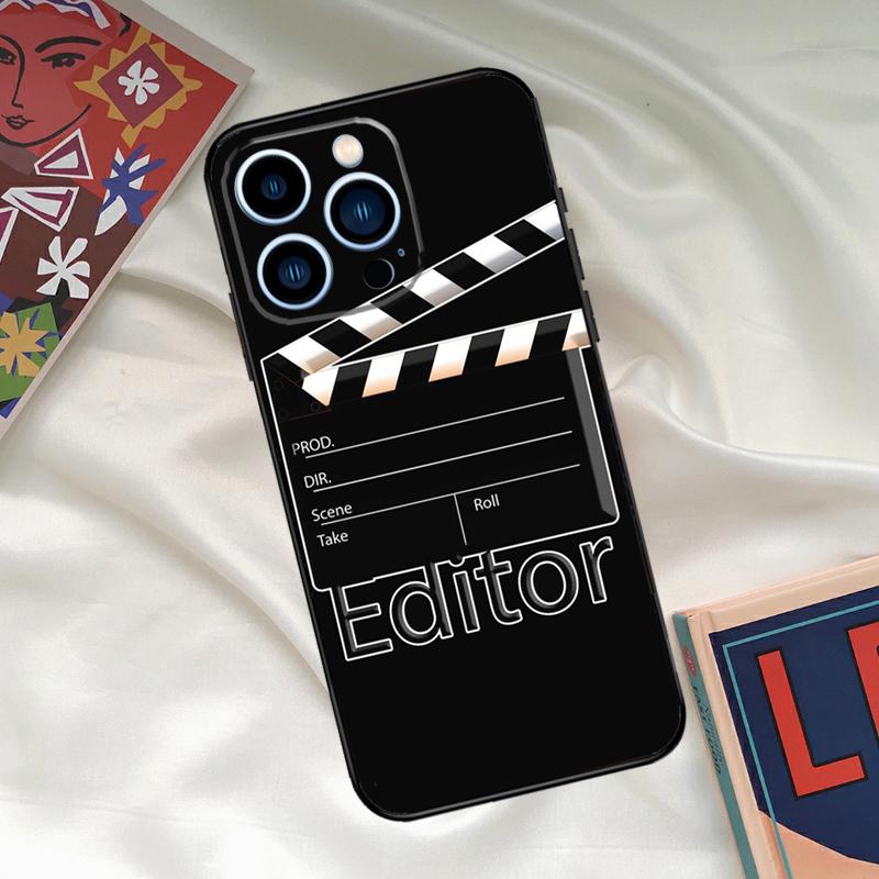 Film Clapperboard Phone Case For iPhone 16 15 14 12 11 13 17 Pro Max 15 16 Plus 13 Mini 16e 17 Air Funda Cover