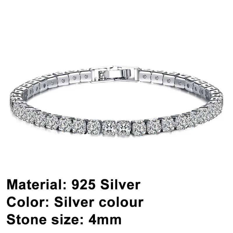 New 925 silver tennis bracelet sparkling crystal luxury women jewelry zircon water bracelet wedding gift