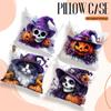 Home Decor Halloween Witch-Themed Skull & Pumpkin Pillows Pattern Cushion Cover Suitable For Sofa Bedroom Car Pillow Cover