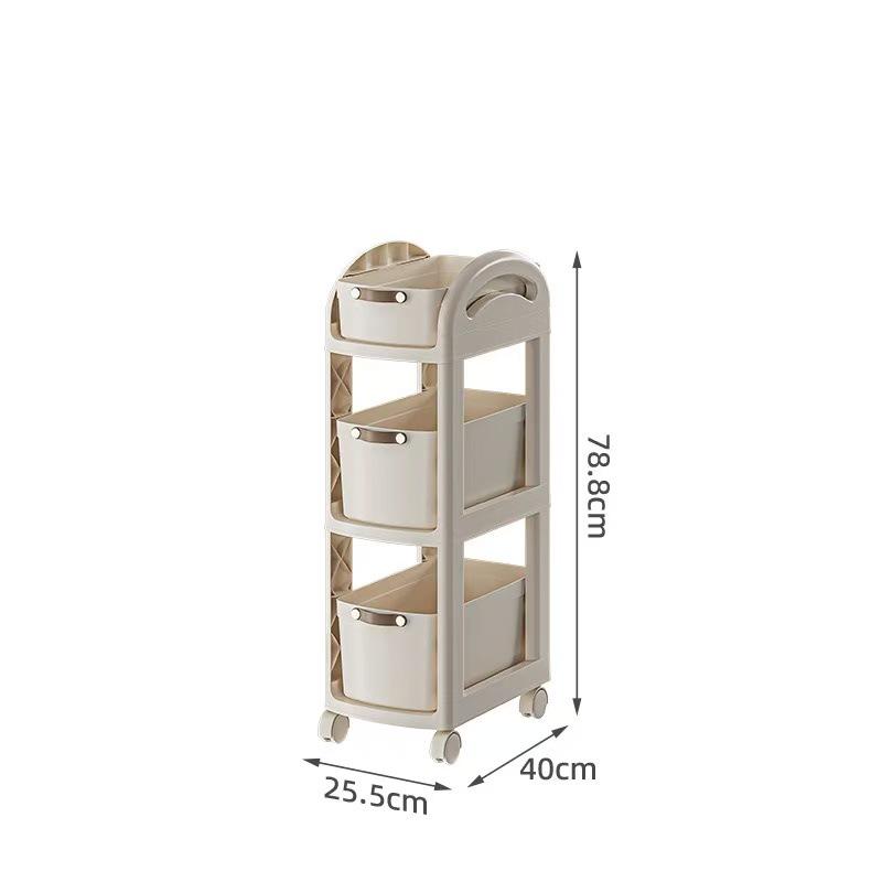 Mobile Under-Desk Storage Rack with Wheels - Backpack, Bookshelf, and Basket Organizer