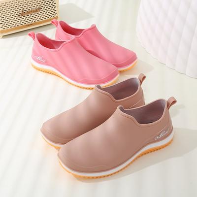 Fashion Platform Rain Shoes Women's Winter Outdoor Shallow Mouth Waterproof Shoes Non-slip Low-top Lightweight Work Rain Boots Rubber Shoes
