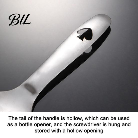Space Saving Kitchen Accessories Stainless Steel Grinding Spoon, Garlic Ginger Mashing And Egg Separating Multifunctional Tool, Non Slip Handle