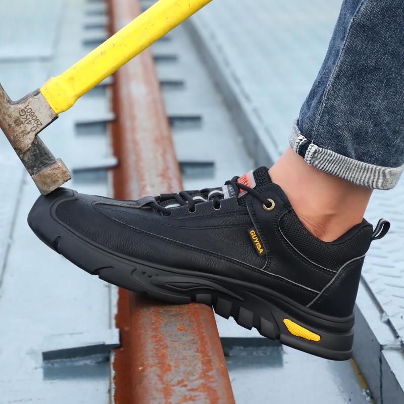 Fashion New Men Work Safety Boots Steel Toe Safety Shoes Puncture Proof Working Shoes Male Outdoor Rubber Security Boots Man Sneakers