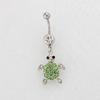 Stainless Steel Green Turtle Belly Ring Non-Allergic Human Body Piercing Belly Button Ring For Women Sexy Body Piercing Jewelry