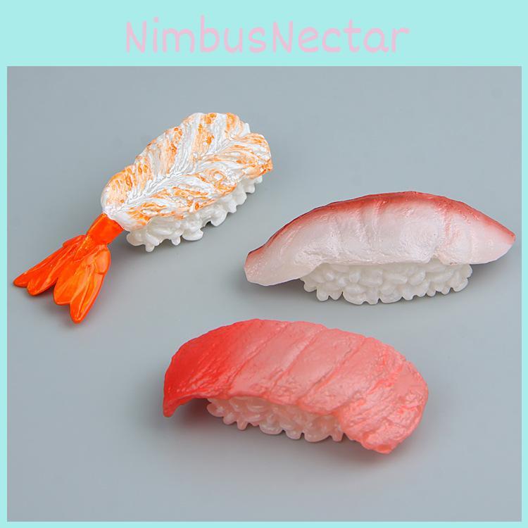 Magnetische Kühlschrankdekoration mit simulierten süßen Garnelen, Lachs und Sushi im Cartoon-3D-Design für die Küchendekoration
