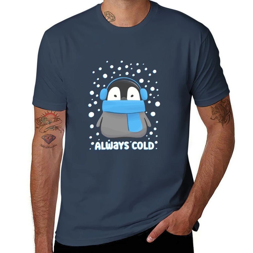 Always Cold Cute Freezing Baby Penguin TShirt Comfortable Daily Wear Tee
